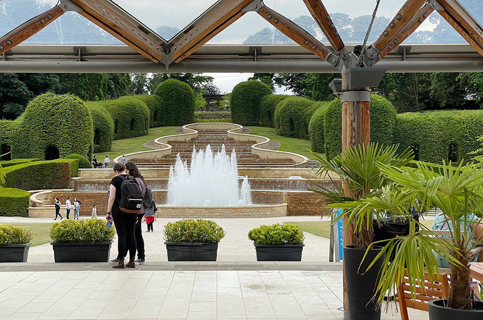 View from the Alnwick Garden pavilion