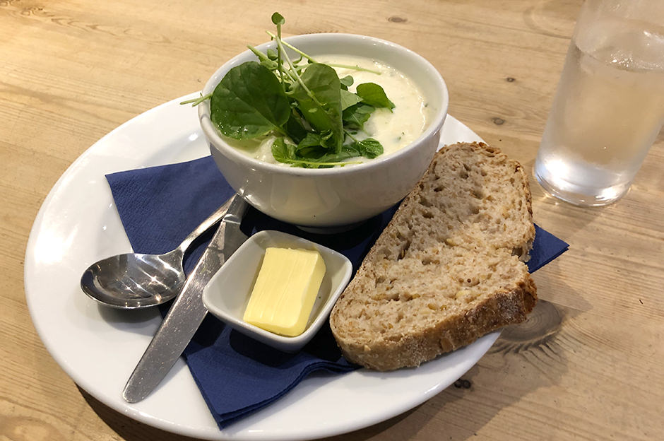 Delicious cullen skink and artisan bread at Bertram’s