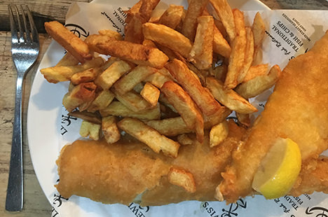 Generous portions of fish and chips