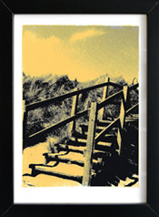 Beach steps art print by The Inkery